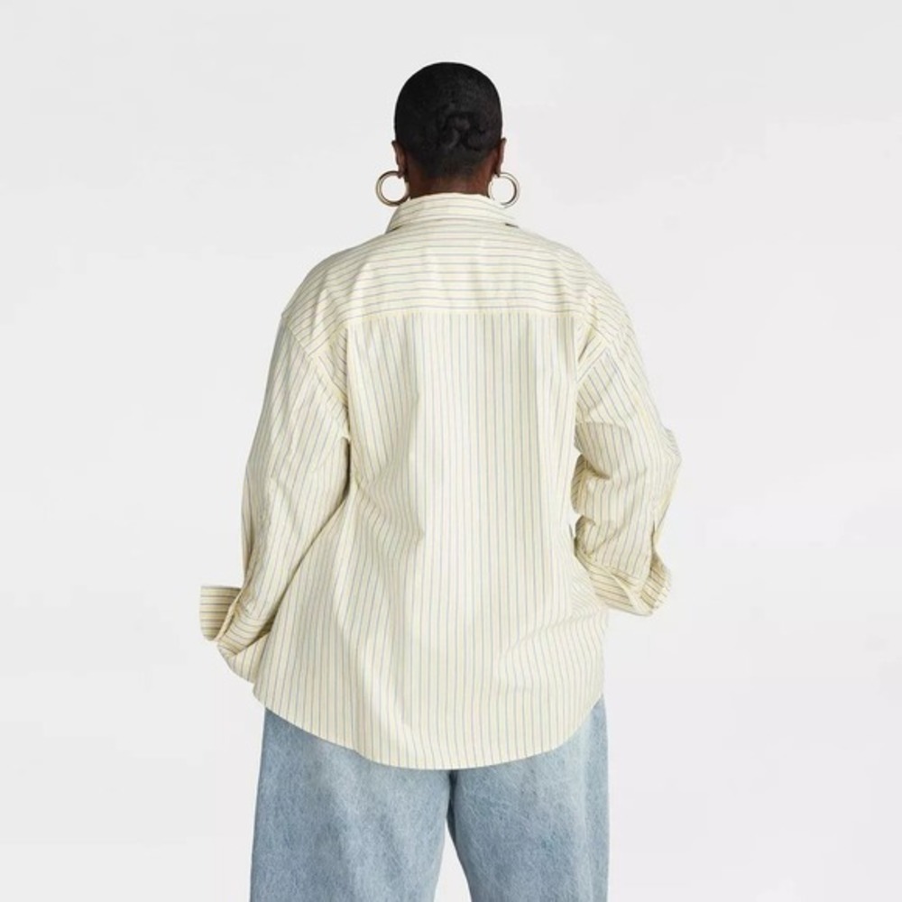 KBB KAHLANA Target XL Extra Large Long Sleeve Button-Down The Wrap Shirt Striped - Picture 9 of 10